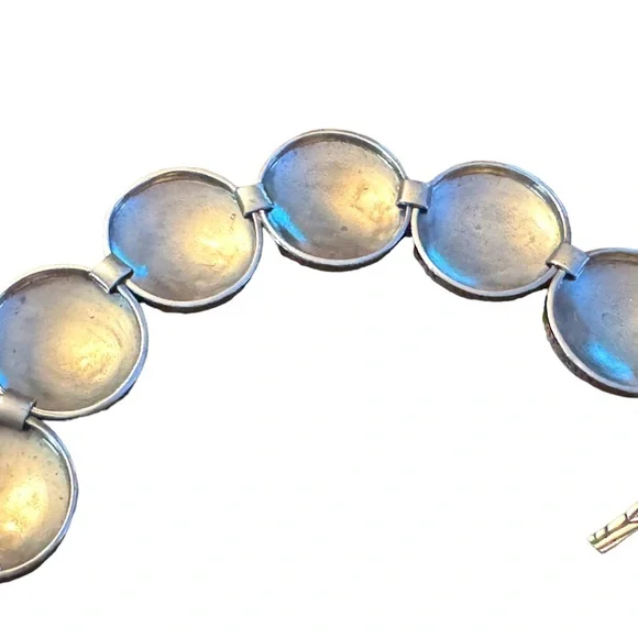 Stunning ornate scroll work design antiqued SILPADA sterling disk link bracelet - Picture 8 of 9